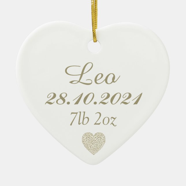 Personalised new baby gift decor keepsake Ornament (Front)
