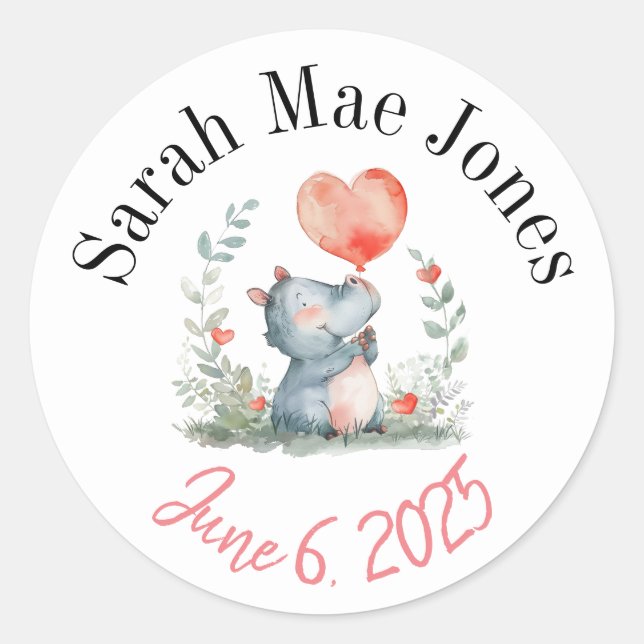 Personalised new baby stickers  (Front)