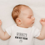 Personalised New Best Friend Dog Name Pet Lover<br><div class="desc">Introduce your little one’s new best friend with this personalised infant t-shirt! Featuring the phrase 'New Best Friend' alongside your pet's name, this adorable shirt is perfect for families with a beloved dog or other pets. Ideal for dog lovers and new parents, this custom pet-themed baby shirt makes for a...</div>