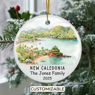 Personalised New Caledonia Ornament, Ceramic Tree Decoration
