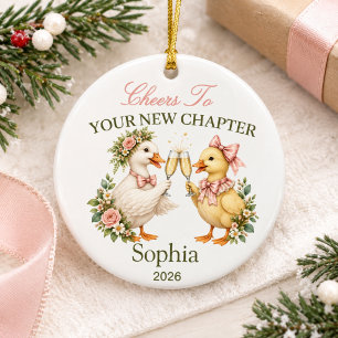 personalised new chapter divorce keepsake ceramic tree decoration