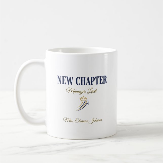 Personalised New Chapter Manager Level Promotion Coffee Mug (Left)