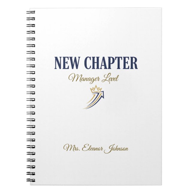 Personalised New Chapter Manager Level Promotion Notebook (Front)