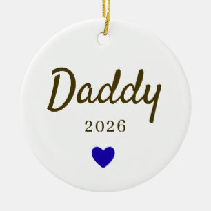 Personalised New Daddy Love Design with Year Ceramic Tree Decoration
