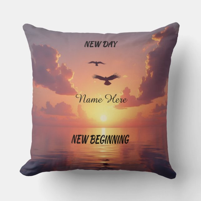 Personalised New Day Throw Pillow 20 x 20 (Front)