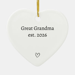 Personalised New Grandma Heart Ceramic Tree Decoration