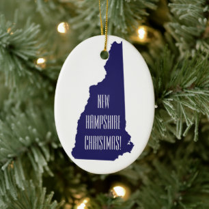 Personalised New Hampshire Christmas Ornament