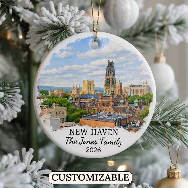 Personalised New Haven Ornament Custom Connecticut (Creator Uploaded)