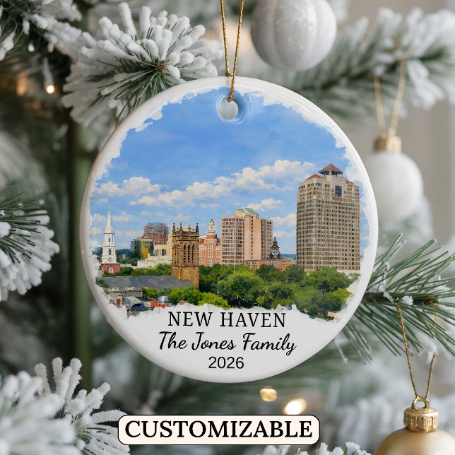 Personalised New Haven Ornament Custom Connecticut (Creator Uploaded)