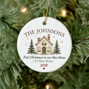 Personalised New Home Christmas Ceramic Tree Decoration