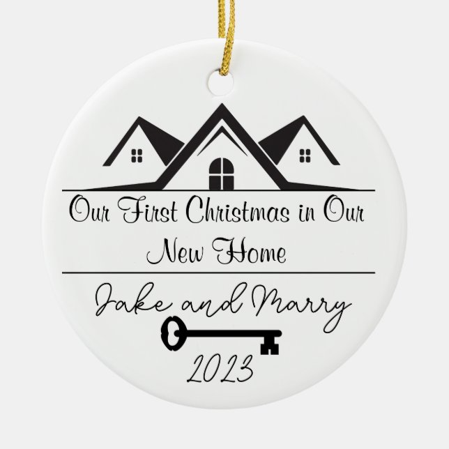 Personalised New Home Christmas Ornament  (Front)