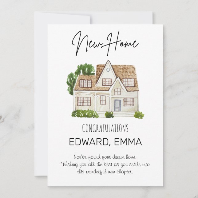 Personalised New Home Congratulations Card (Front)