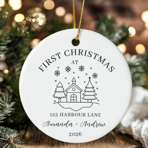 Personalised New Home Couples Gift Christmas Ceramic Tree Decoration