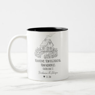 Personalised New Home Family Address & Year Gift Two-Tone Coffee Mug