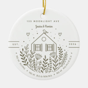 Personalised New Home   First Home Keepsake Ceramic Tree Decoration