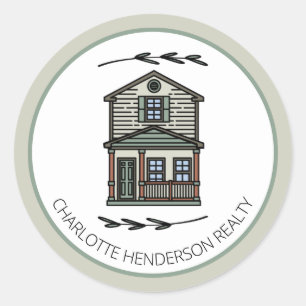 Personalised New Home House Classic Round Sticker
