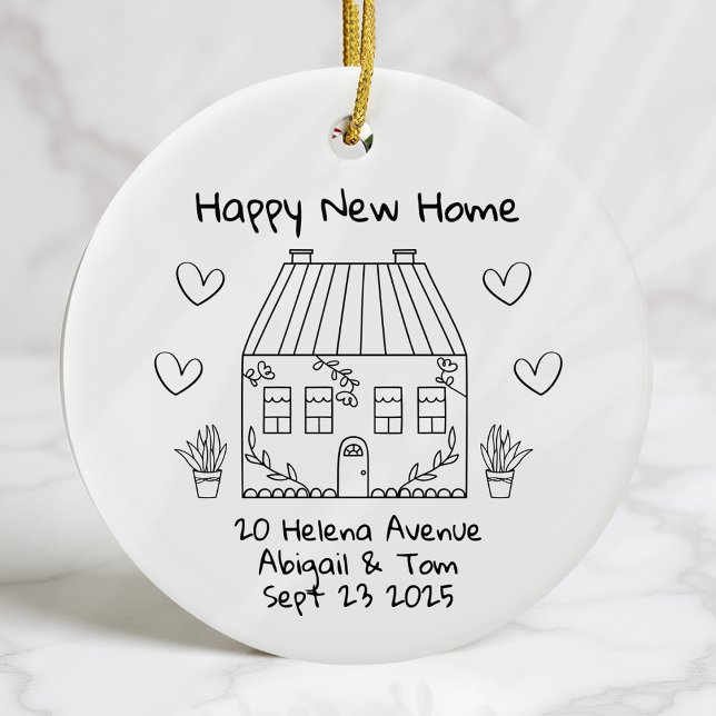 Personalised New Home Keepsake Moving House Ceramic Tree Decoration (Creator Uploaded)