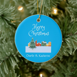 Personalised New Home Photo Ornament, Custom House Ceramic Tree Decoration