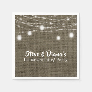 Personalised New Home Rustic Housewarming Party Napkin