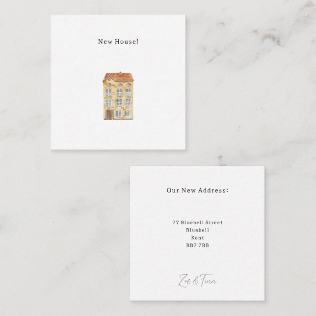 Personalised New House Announcement Card. (Front/Back)