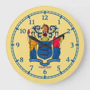 Personalised New Jersey State Flag Design on a Large Clock