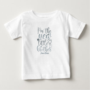 Personalised New Little Brother Blue Baby T-Shirt