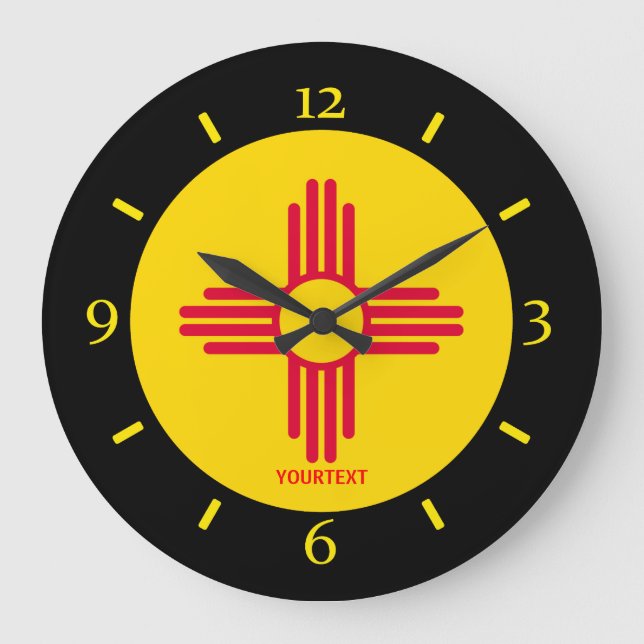Personalised New Mexico State Flag Design on a Large Clock (Front)