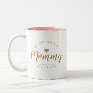 Personalised New Mum Baby Announcement Two-Tone Coffee Mug