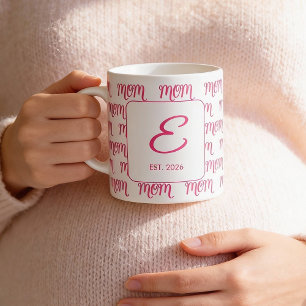 Personalised New Mum Established Pink Name Coffee Mug