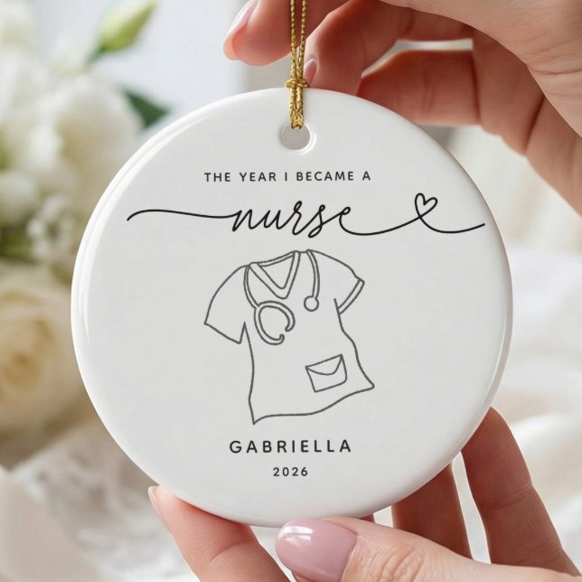 Personalised New Nurse Christmas Ornament (Creator Uploaded)