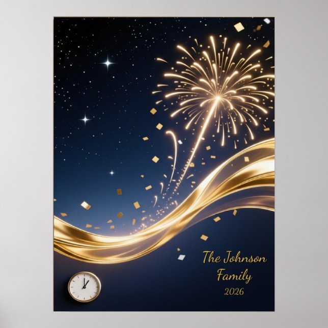 Personalised New Year 2026 Wall Art Poster (Front)