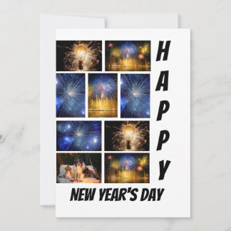Personalised New Year's Day 9 Photo Collage Invitation