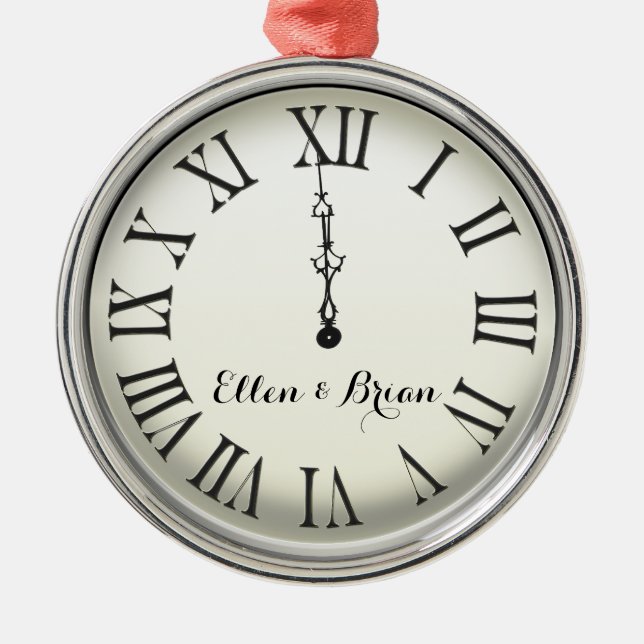 Personalised New Year's Eve Metal Tree Decoration (Front)