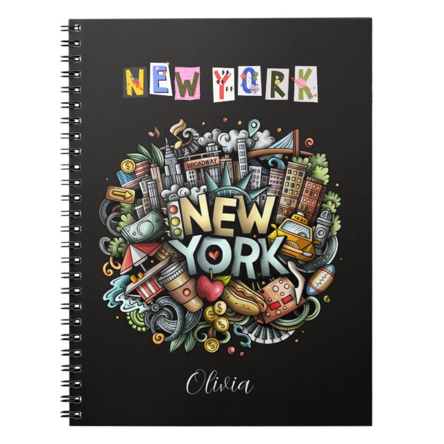 Personalised New York City Doodle Notebook (Front)