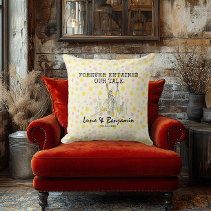Personalised New York Skyline Polka Dot Pattern Cushion