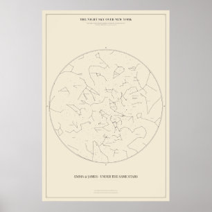 Personalised New York Star Map Poster