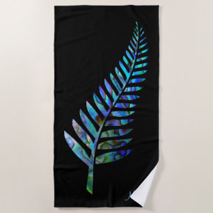 PERSONALISED NEW ZEALAND FERN PAUA BEACH TOWEL