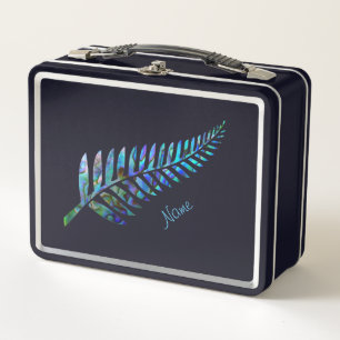 PERSONALISED NEW ZEALAND FERN PAUA METAL LUNCH BOX