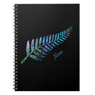 PERSONALISED NEW ZEALAND FERN PAUA NOTEBOOK