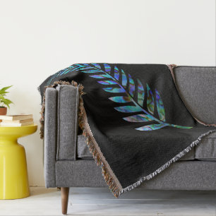 PERSONALISED NEW ZEALAND FERN PAUA THROW BLANKET