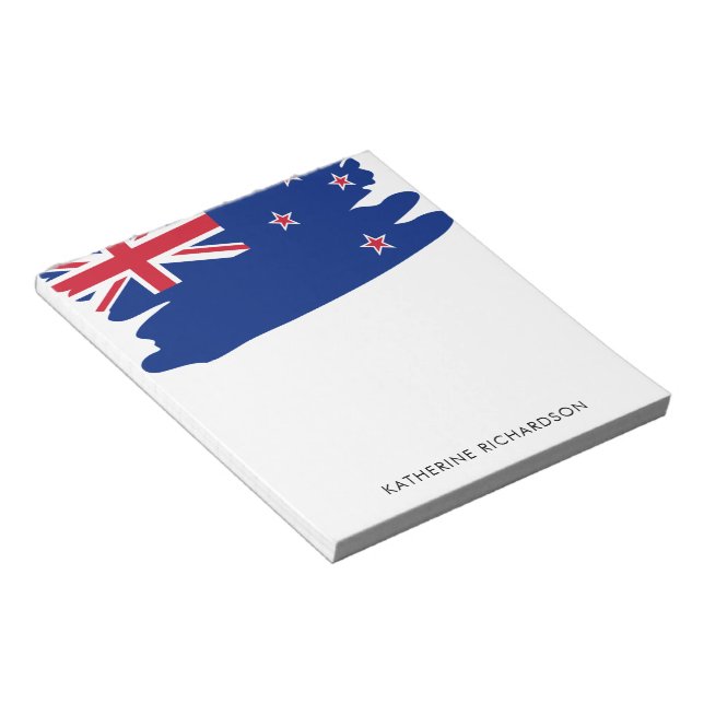 Personalised New Zealand Flag Patriotic Notepad (Angled)