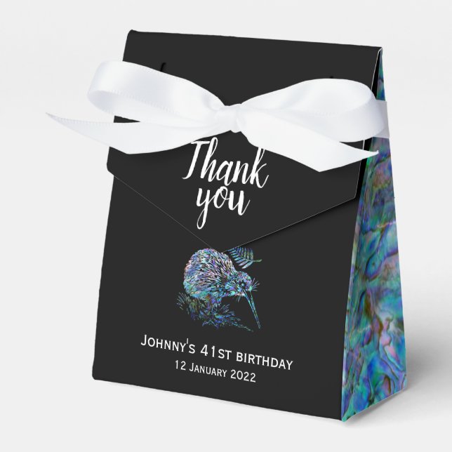 PERSONALISED NEW ZEALAND KIWI PAUA FAVOUR BOX (Front Side)