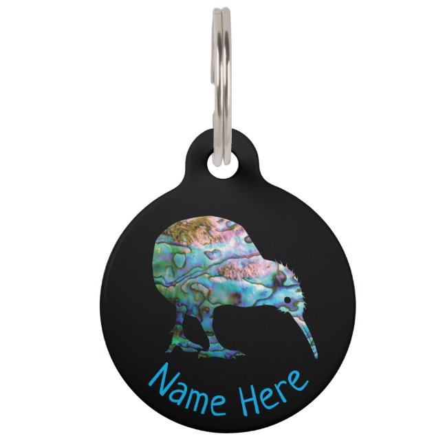 PERSONALISED NEW ZEALAND KIWI PAUA PET TAG (Front)