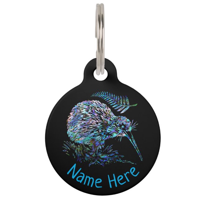 PERSONALISED NEW ZEALAND KIWI PAUA PET TAG (Front)