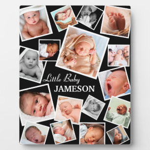 Personalised Newborn Baby 17 Photo   Gift Plaque