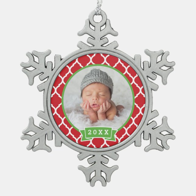 Personalised Newborn Photo Keepsake Ornament (Front)