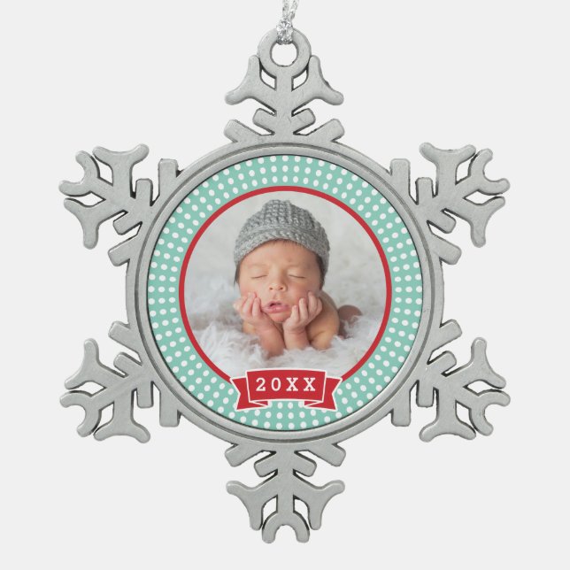 Personalised Newborn Photo Keepsake Ornament (Front)