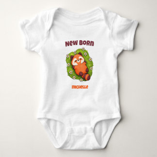 Personalised Newborn Red Panda Baby Bodysuit