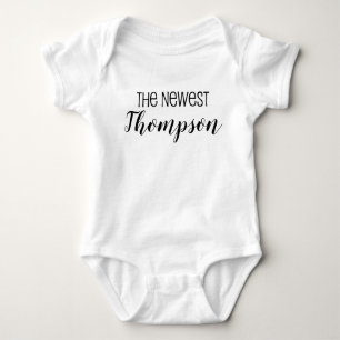 Personalised "Newest" Family Member Name Baby Bodysuit