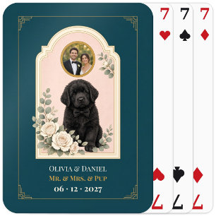 Personalised Newfoundland Wedding Favour Photo Playing Cards